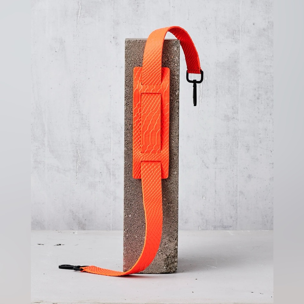 Ampersand as Apostrophe Neon Orange Leather Strap